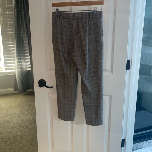 Aritzia Babaton Conan Pants Cropped GlenCheck Plaid High Rise Pull On Stretch 4 - Picture 6 of 11